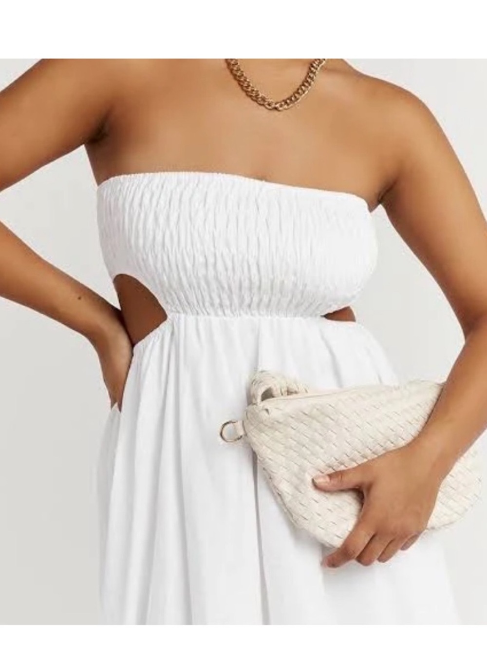 DISSH Nell White Strapless Linen Long Midi Dress Size AU 10 US 6 - Picture 2 of 9